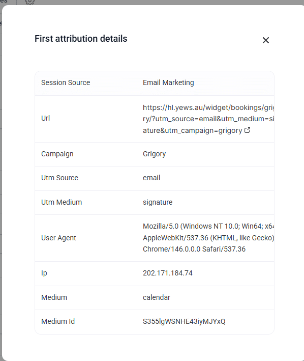 Real-time UTM attribution showing the direct ROI of a human-centric email signature. 